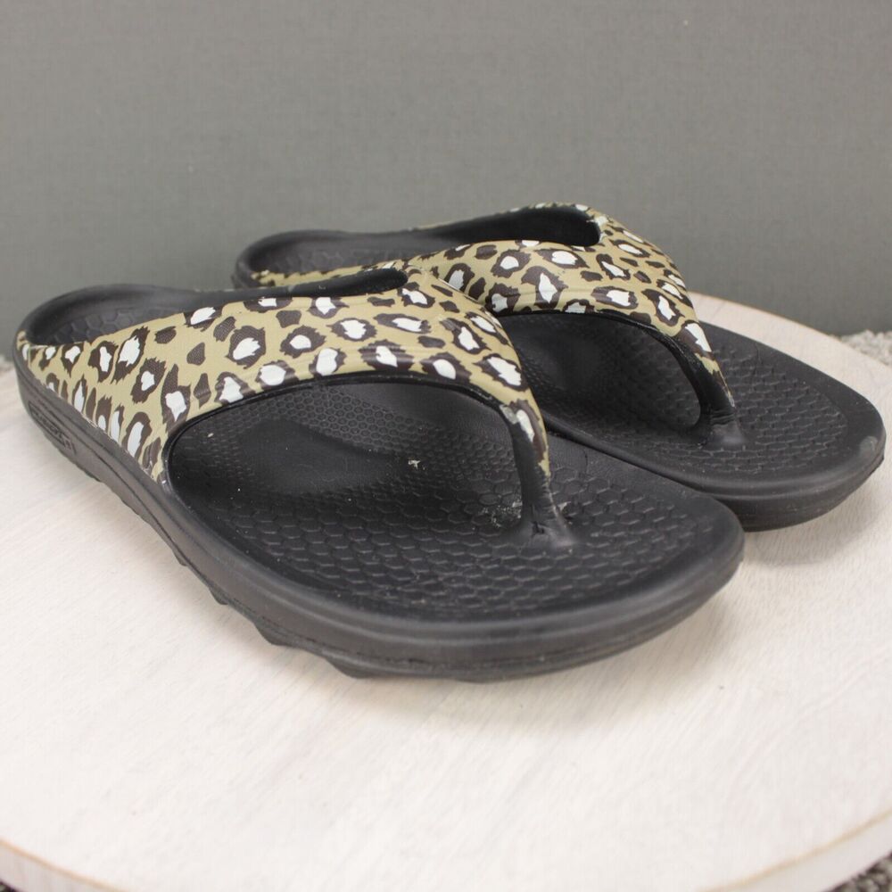 Spenco Fusion 2 Comfort Sandals Womens 11 Black Leopard Orthotic - Picture 2 of 9